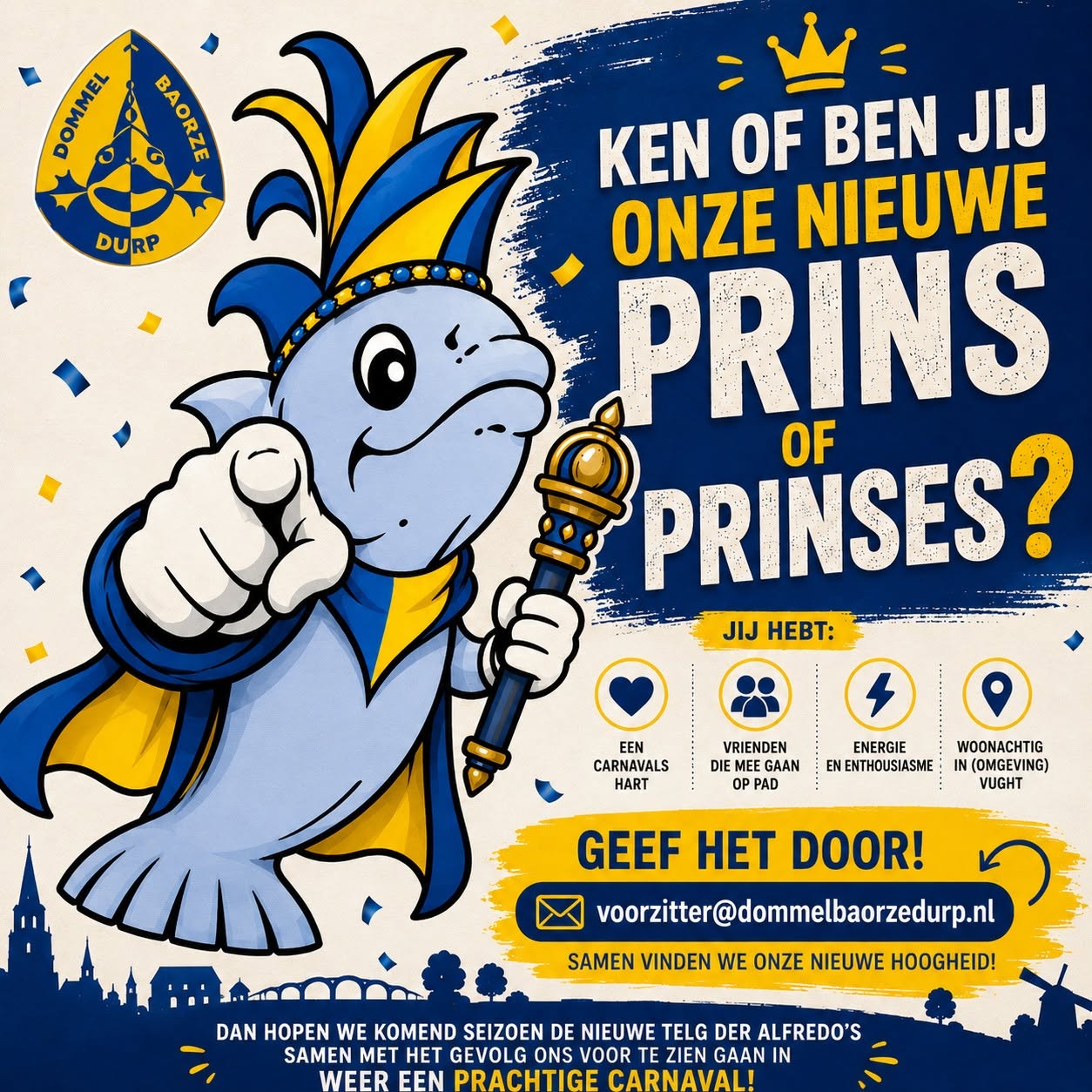 Dommelbaorzedurp nieuwe prins 21 juni 2026.